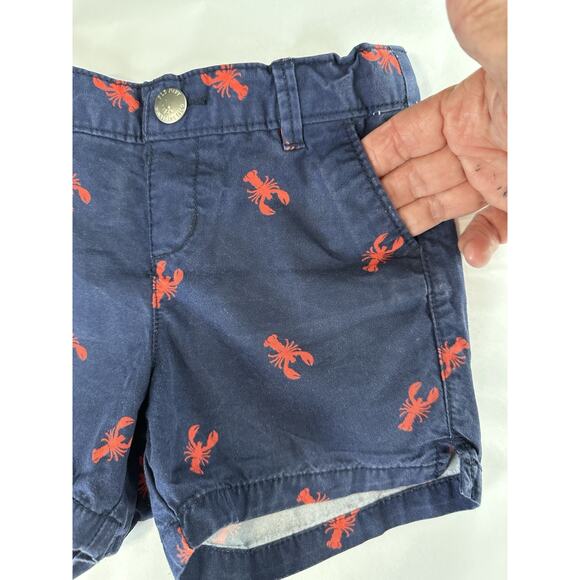 Old Navy Little Girl’s Shorts Size 5T Blue with Red Lobsters Adjustable Waist - Picture 4 of 9